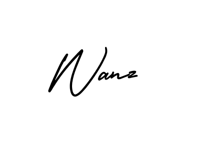 The best way (AmerikaSignatureDemo-Regular) to make a short signature is to pick only two or three words in your name. The name Wanz include a total of six letters. For converting this name. Wanz signature style 3 images and pictures png