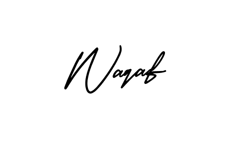 Use a signature maker to create a handwritten signature online. With this signature software, you can design (AmerikaSignatureDemo-Regular) your own signature for name Waqaf. Waqaf signature style 3 images and pictures png