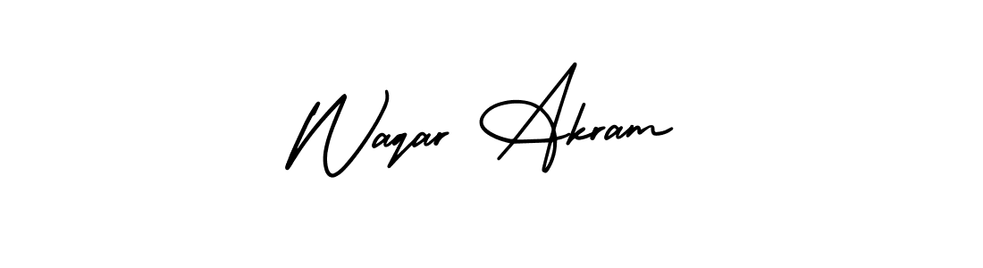 How to Draw Waqar Akram signature style? AmerikaSignatureDemo-Regular is a latest design signature styles for name Waqar Akram. Waqar Akram signature style 3 images and pictures png