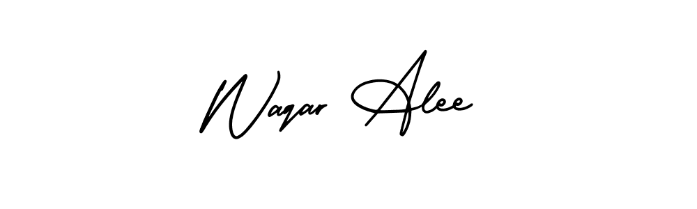 if you are searching for the best signature style for your name Waqar Alee. so please give up your signature search. here we have designed multiple signature styles  using AmerikaSignatureDemo-Regular. Waqar Alee signature style 3 images and pictures png