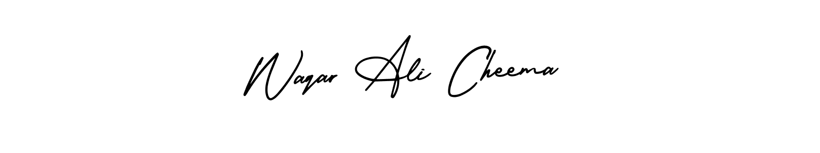 This is the best signature style for the Waqar Ali Cheema name. Also you like these signature font (AmerikaSignatureDemo-Regular). Mix name signature. Waqar Ali Cheema signature style 3 images and pictures png