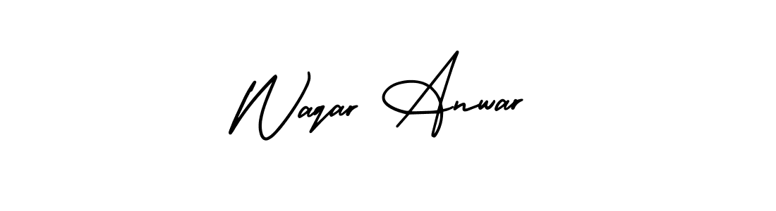 Design your own signature with our free online signature maker. With this signature software, you can create a handwritten (AmerikaSignatureDemo-Regular) signature for name Waqar Anwar. Waqar Anwar signature style 3 images and pictures png