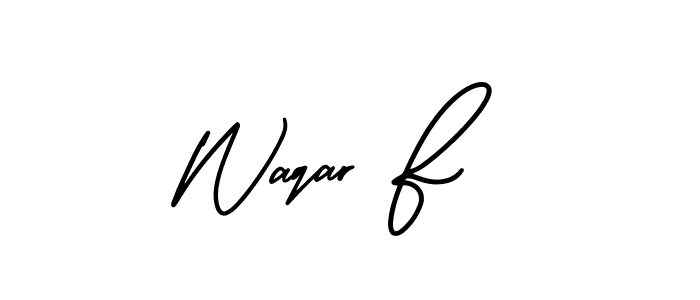 Use a signature maker to create a handwritten signature online. With this signature software, you can design (AmerikaSignatureDemo-Regular) your own signature for name Waqar F. Waqar F signature style 3 images and pictures png