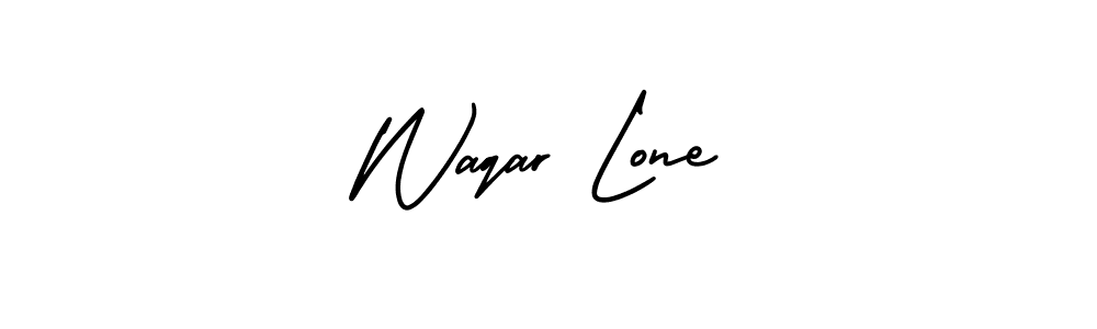 How to make Waqar Lone name signature. Use AmerikaSignatureDemo-Regular style for creating short signs online. This is the latest handwritten sign. Waqar Lone signature style 3 images and pictures png