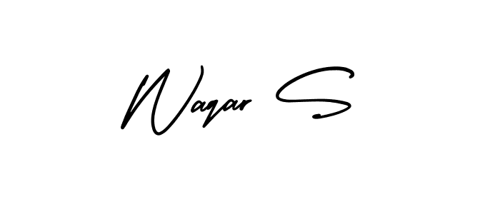 You should practise on your own different ways (AmerikaSignatureDemo-Regular) to write your name (Waqar S) in signature. don't let someone else do it for you. Waqar S signature style 3 images and pictures png