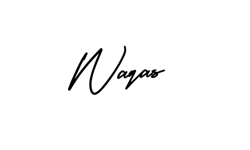 Waqas stylish signature style. Best Handwritten Sign (AmerikaSignatureDemo-Regular) for my name. Handwritten Signature Collection Ideas for my name Waqas. Waqas signature style 3 images and pictures png