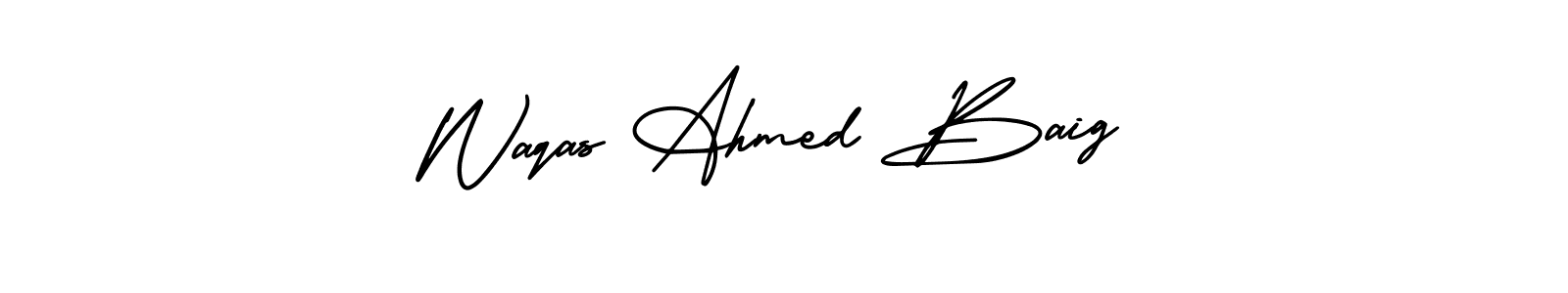 How to make Waqas Ahmed Baig name signature. Use AmerikaSignatureDemo-Regular style for creating short signs online. This is the latest handwritten sign. Waqas Ahmed Baig signature style 3 images and pictures png