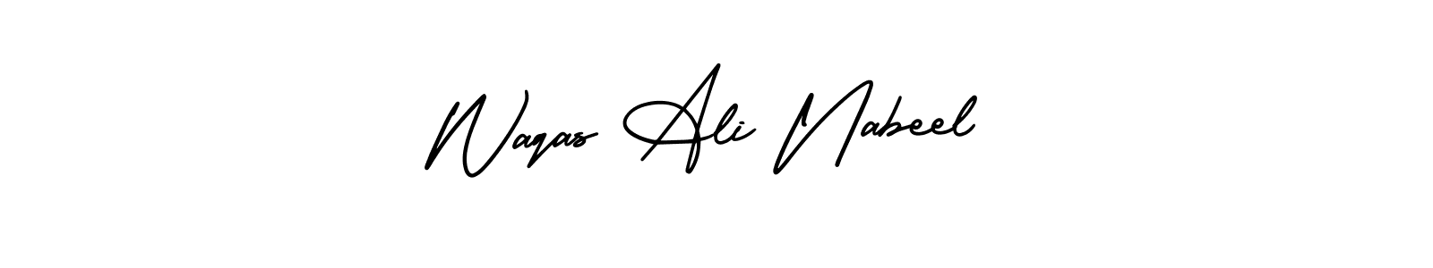 Here are the top 10 professional signature styles for the name Waqas Ali Nabeel. These are the best autograph styles you can use for your name. Waqas Ali Nabeel signature style 3 images and pictures png