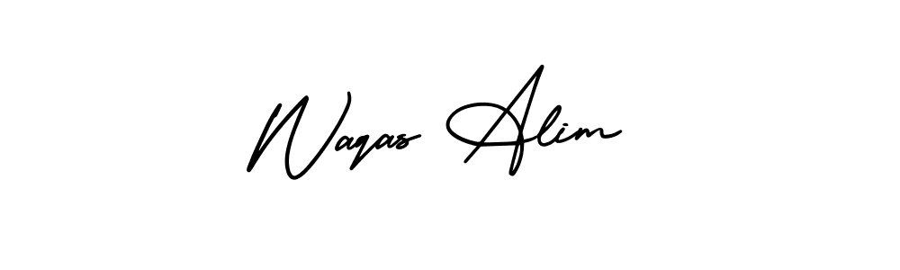 Design your own signature with our free online signature maker. With this signature software, you can create a handwritten (AmerikaSignatureDemo-Regular) signature for name Waqas Alim. Waqas Alim signature style 3 images and pictures png