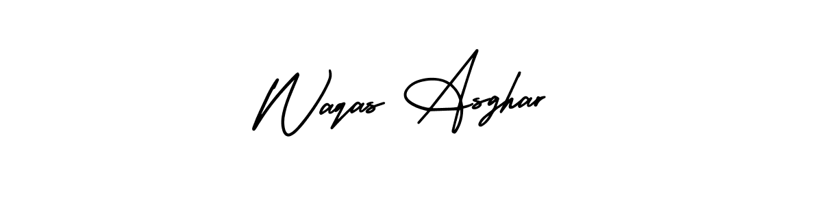 The best way (AmerikaSignatureDemo-Regular) to make a short signature is to pick only two or three words in your name. The name Waqas Asghar include a total of six letters. For converting this name. Waqas Asghar signature style 3 images and pictures png