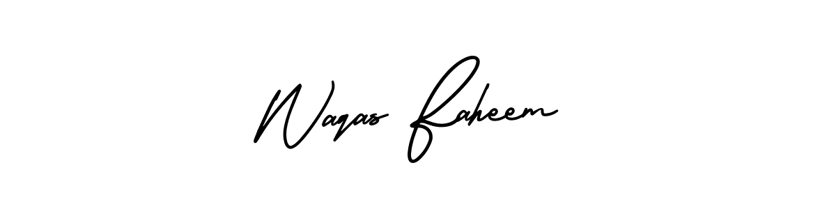 if you are searching for the best signature style for your name Waqas Faheem. so please give up your signature search. here we have designed multiple signature styles  using AmerikaSignatureDemo-Regular. Waqas Faheem signature style 3 images and pictures png