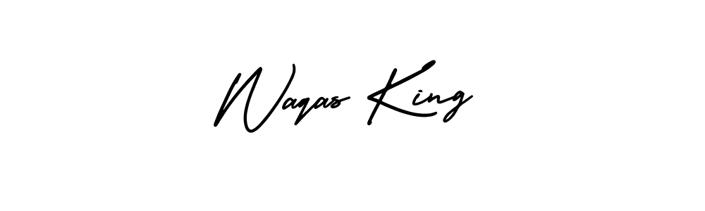 Use a signature maker to create a handwritten signature online. With this signature software, you can design (AmerikaSignatureDemo-Regular) your own signature for name Waqas King. Waqas King signature style 3 images and pictures png