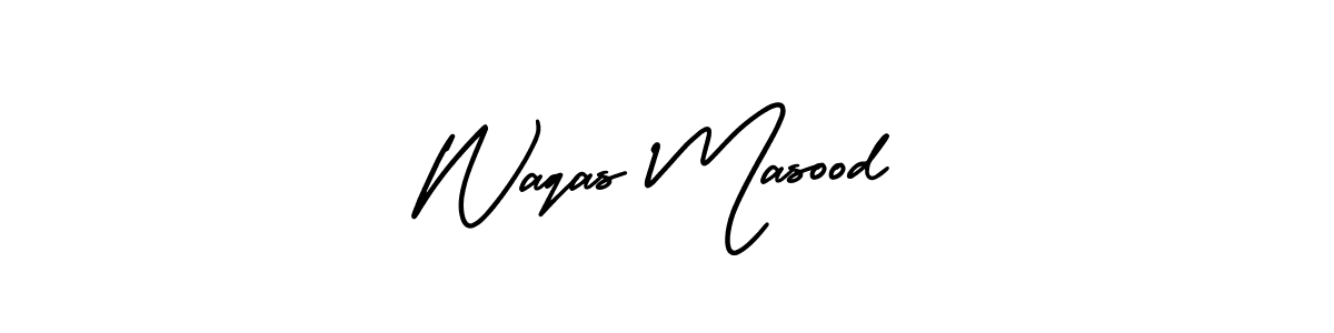 The best way (AmerikaSignatureDemo-Regular) to make a short signature is to pick only two or three words in your name. The name Waqas Masood include a total of six letters. For converting this name. Waqas Masood signature style 3 images and pictures png