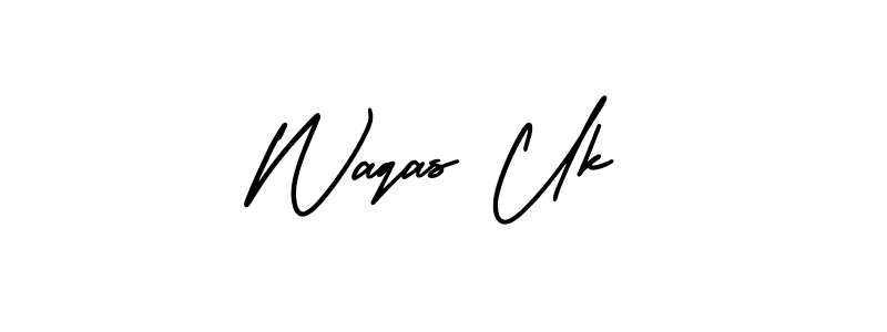 Use a signature maker to create a handwritten signature online. With this signature software, you can design (AmerikaSignatureDemo-Regular) your own signature for name Waqas Uk. Waqas Uk signature style 3 images and pictures png