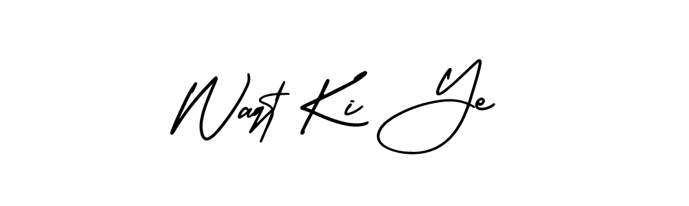 The best way (AmerikaSignatureDemo-Regular) to make a short signature is to pick only two or three words in your name. The name Waqt Ki Ye include a total of six letters. For converting this name. Waqt Ki Ye signature style 3 images and pictures png