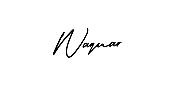 Waquar stylish signature style. Best Handwritten Sign (AmerikaSignatureDemo-Regular) for my name. Handwritten Signature Collection Ideas for my name Waquar. Waquar signature style 3 images and pictures png
