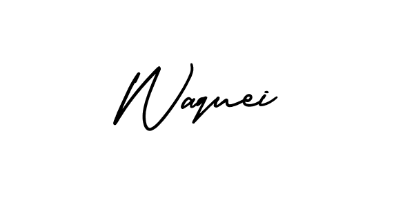 Use a signature maker to create a handwritten signature online. With this signature software, you can design (AmerikaSignatureDemo-Regular) your own signature for name Waquei. Waquei signature style 3 images and pictures png