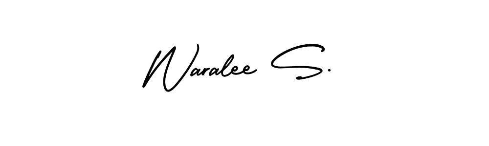 Design your own signature with our free online signature maker. With this signature software, you can create a handwritten (AmerikaSignatureDemo-Regular) signature for name Waralee S.. Waralee S. signature style 3 images and pictures png