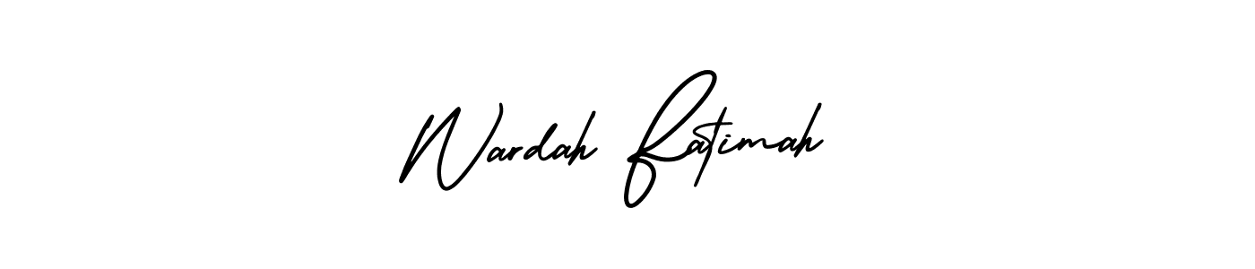 This is the best signature style for the Wardah Fatimah name. Also you like these signature font (AmerikaSignatureDemo-Regular). Mix name signature. Wardah Fatimah signature style 3 images and pictures png