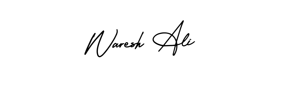 How to make Waresh Ali name signature. Use AmerikaSignatureDemo-Regular style for creating short signs online. This is the latest handwritten sign. Waresh Ali signature style 3 images and pictures png
