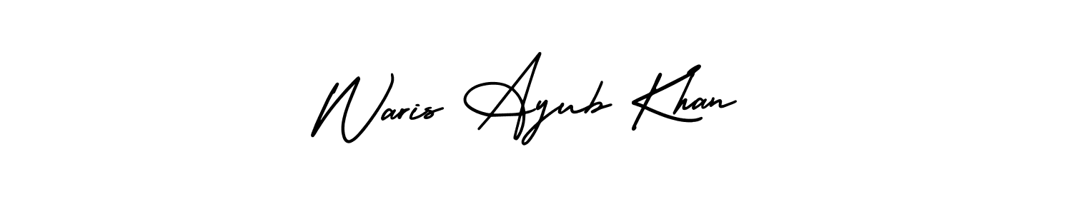 Use a signature maker to create a handwritten signature online. With this signature software, you can design (AmerikaSignatureDemo-Regular) your own signature for name Waris Ayub Khan. Waris Ayub Khan signature style 3 images and pictures png