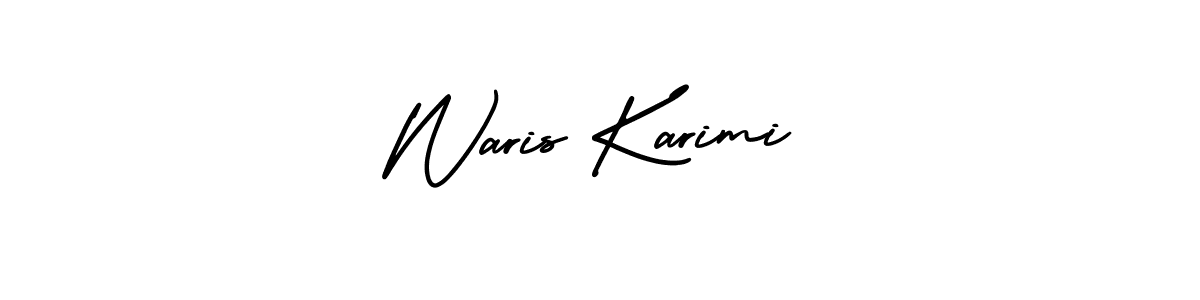 How to make Waris Karimi name signature. Use AmerikaSignatureDemo-Regular style for creating short signs online. This is the latest handwritten sign. Waris Karimi signature style 3 images and pictures png
