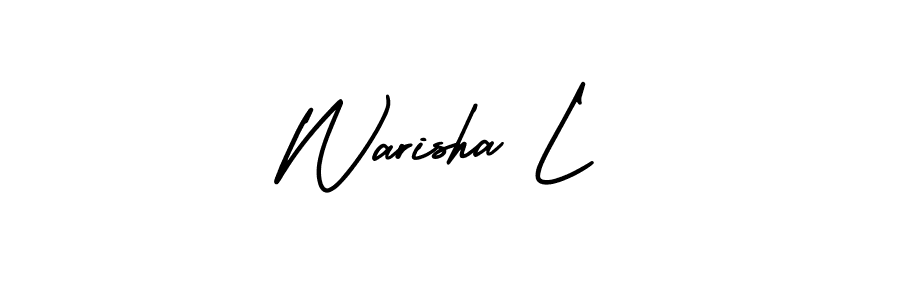 Warisha L stylish signature style. Best Handwritten Sign (AmerikaSignatureDemo-Regular) for my name. Handwritten Signature Collection Ideas for my name Warisha L. Warisha L signature style 3 images and pictures png