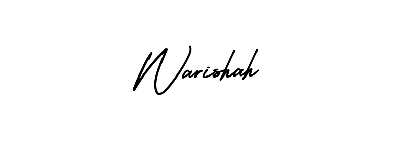 How to make Warishah name signature. Use AmerikaSignatureDemo-Regular style for creating short signs online. This is the latest handwritten sign. Warishah signature style 3 images and pictures png