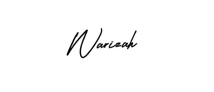 How to make Warizah name signature. Use AmerikaSignatureDemo-Regular style for creating short signs online. This is the latest handwritten sign. Warizah signature style 3 images and pictures png