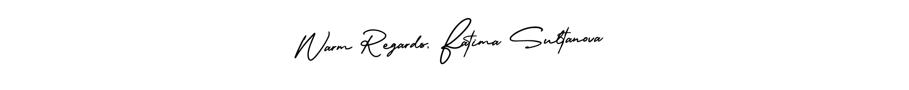 How to Draw Warm Regards, Fatima Sultanova signature style? AmerikaSignatureDemo-Regular is a latest design signature styles for name Warm Regards, Fatima Sultanova. Warm Regards, Fatima Sultanova signature style 3 images and pictures png
