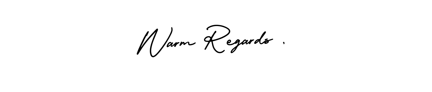 Once you've used our free online signature maker to create your best signature AmerikaSignatureDemo-Regular style, it's time to enjoy all of the benefits that Warm Regards , name signing documents. Warm Regards , signature style 3 images and pictures png