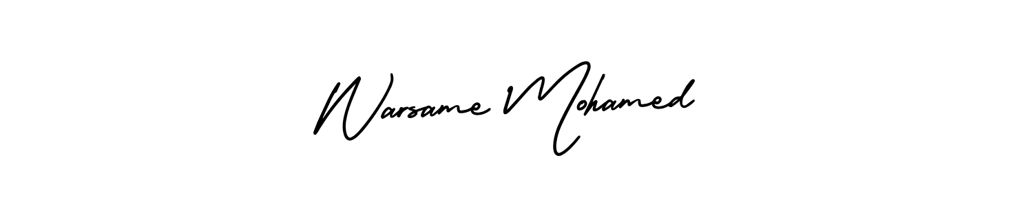 Create a beautiful signature design for name Warsame Mohamed. With this signature (AmerikaSignatureDemo-Regular) fonts, you can make a handwritten signature for free. Warsame Mohamed signature style 3 images and pictures png