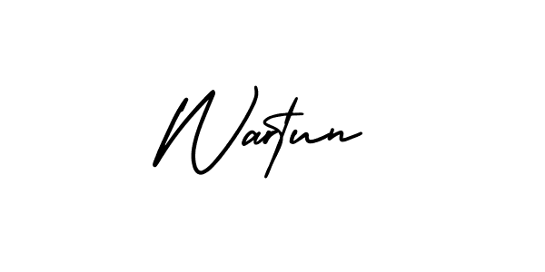 Wartun stylish signature style. Best Handwritten Sign (AmerikaSignatureDemo-Regular) for my name. Handwritten Signature Collection Ideas for my name Wartun. Wartun signature style 3 images and pictures png