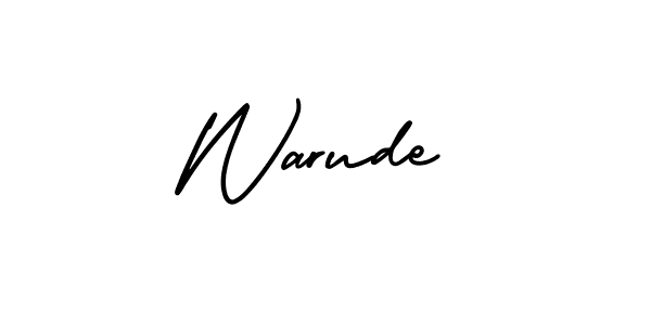 You should practise on your own different ways (AmerikaSignatureDemo-Regular) to write your name (Warude) in signature. don't let someone else do it for you. Warude signature style 3 images and pictures png