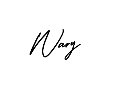 You should practise on your own different ways (AmerikaSignatureDemo-Regular) to write your name (Wary) in signature. don't let someone else do it for you. Wary signature style 3 images and pictures png