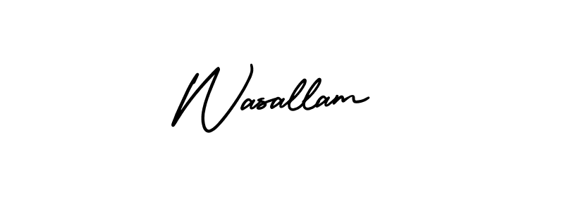 Design your own signature with our free online signature maker. With this signature software, you can create a handwritten (AmerikaSignatureDemo-Regular) signature for name Wasallam. Wasallam signature style 3 images and pictures png