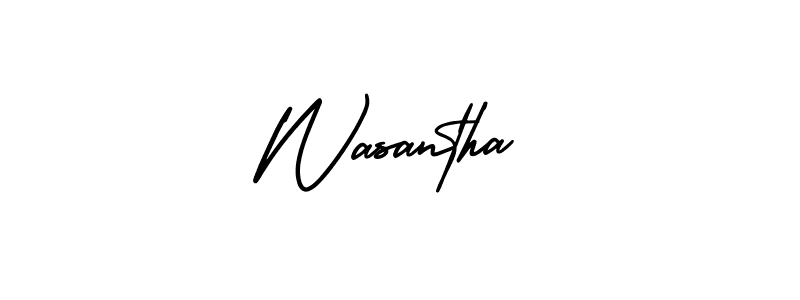 You should practise on your own different ways (AmerikaSignatureDemo-Regular) to write your name (Wasantha) in signature. don't let someone else do it for you. Wasantha signature style 3 images and pictures png