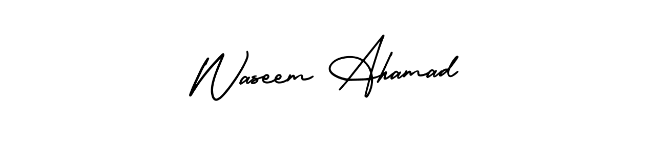 Make a beautiful signature design for name Waseem Ahamad. With this signature (AmerikaSignatureDemo-Regular) style, you can create a handwritten signature for free. Waseem Ahamad signature style 3 images and pictures png