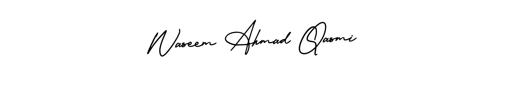 You should practise on your own different ways (AmerikaSignatureDemo-Regular) to write your name (Waseem Ahmad Qasmi) in signature. don't let someone else do it for you. Waseem Ahmad Qasmi signature style 3 images and pictures png