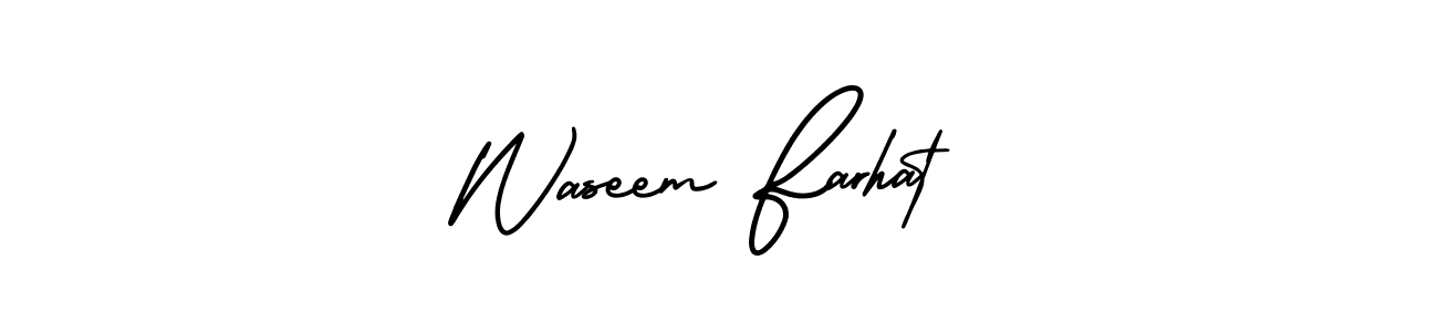 AmerikaSignatureDemo-Regular is a professional signature style that is perfect for those who want to add a touch of class to their signature. It is also a great choice for those who want to make their signature more unique. Get Waseem Farhat name to fancy signature for free. Waseem Farhat signature style 3 images and pictures png