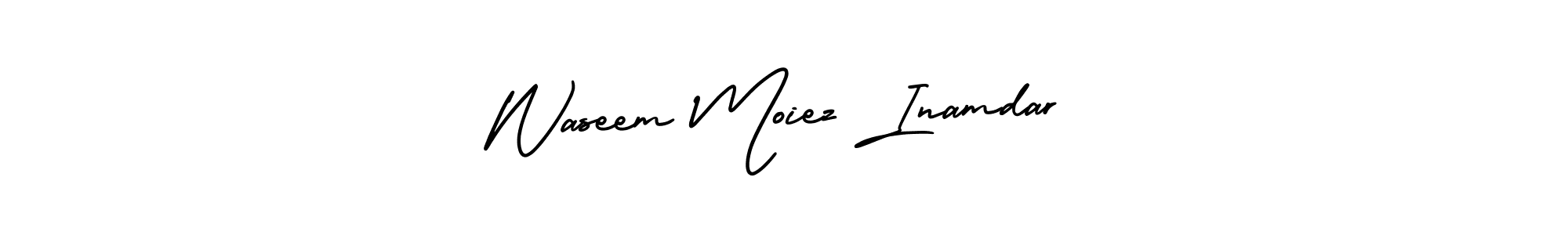 Make a beautiful signature design for name Waseem Moiez Inamdar. With this signature (AmerikaSignatureDemo-Regular) style, you can create a handwritten signature for free. Waseem Moiez Inamdar signature style 3 images and pictures png