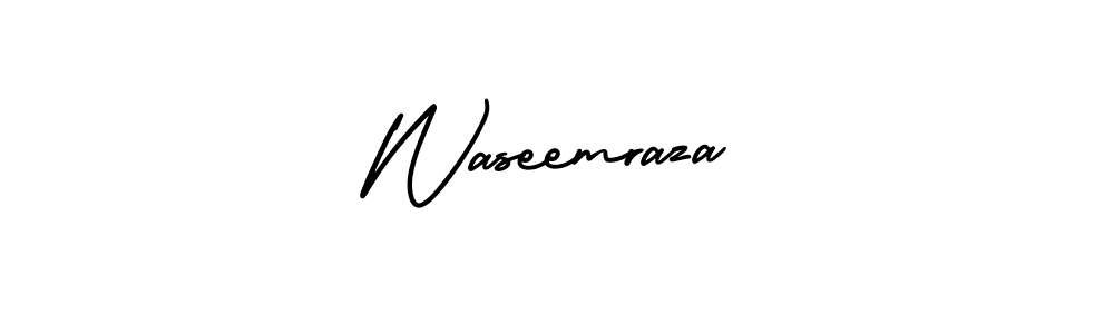 You should practise on your own different ways (AmerikaSignatureDemo-Regular) to write your name (Waseemraza) in signature. don't let someone else do it for you. Waseemraza signature style 3 images and pictures png