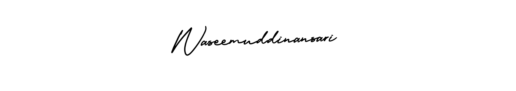 if you are searching for the best signature style for your name Waseemuddinansari. so please give up your signature search. here we have designed multiple signature styles  using AmerikaSignatureDemo-Regular. Waseemuddinansari signature style 3 images and pictures png