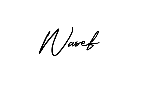 You should practise on your own different ways (AmerikaSignatureDemo-Regular) to write your name (Wasef) in signature. don't let someone else do it for you. Wasef signature style 3 images and pictures png