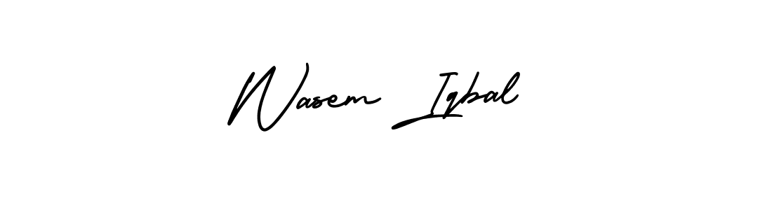 The best way (AmerikaSignatureDemo-Regular) to make a short signature is to pick only two or three words in your name. The name Wasem Iqbal include a total of six letters. For converting this name. Wasem Iqbal signature style 3 images and pictures png