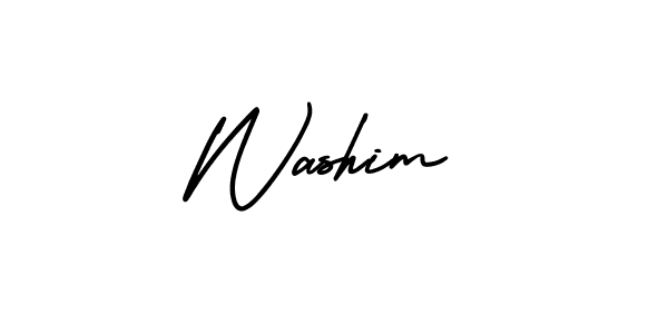 The best way (AmerikaSignatureDemo-Regular) to make a short signature is to pick only two or three words in your name. The name Washim include a total of six letters. For converting this name. Washim signature style 3 images and pictures png