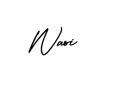 How to make Wasi name signature. Use AmerikaSignatureDemo-Regular style for creating short signs online. This is the latest handwritten sign. Wasi signature style 3 images and pictures png