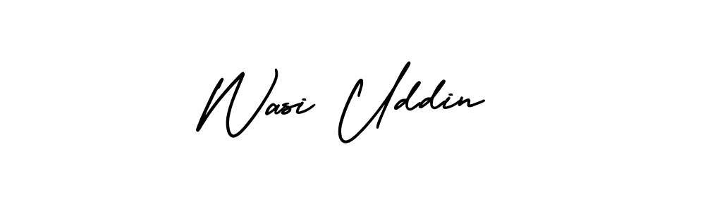 Use a signature maker to create a handwritten signature online. With this signature software, you can design (AmerikaSignatureDemo-Regular) your own signature for name Wasi Uddin. Wasi Uddin signature style 3 images and pictures png