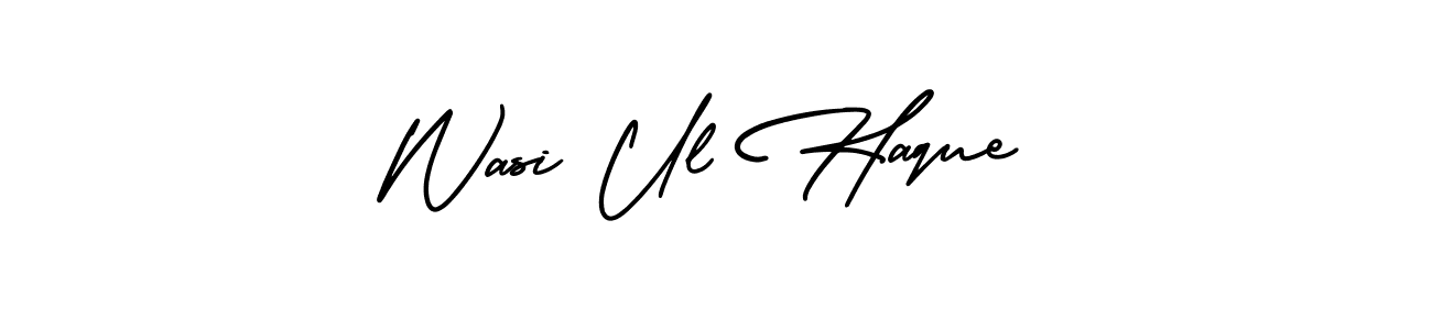 Make a beautiful signature design for name Wasi Ul Haque. With this signature (AmerikaSignatureDemo-Regular) style, you can create a handwritten signature for free. Wasi Ul Haque signature style 3 images and pictures png