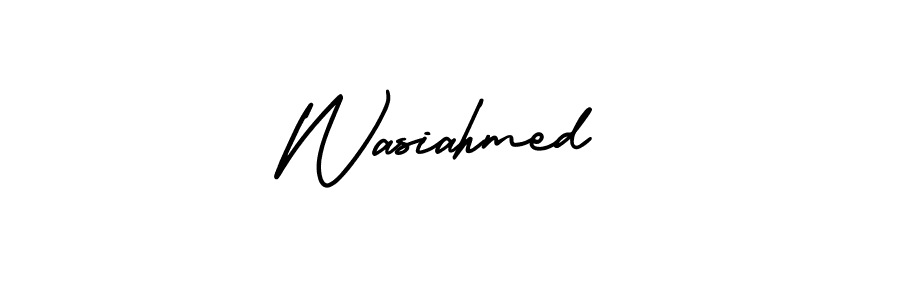 Make a beautiful signature design for name Wasiahmed. With this signature (AmerikaSignatureDemo-Regular) style, you can create a handwritten signature for free. Wasiahmed signature style 3 images and pictures png
